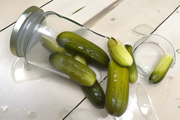 Огурцы в разбитой банке